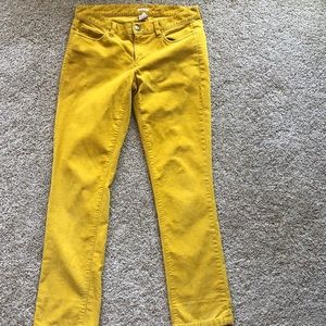 JCrew mustard matchstick corduroy pants